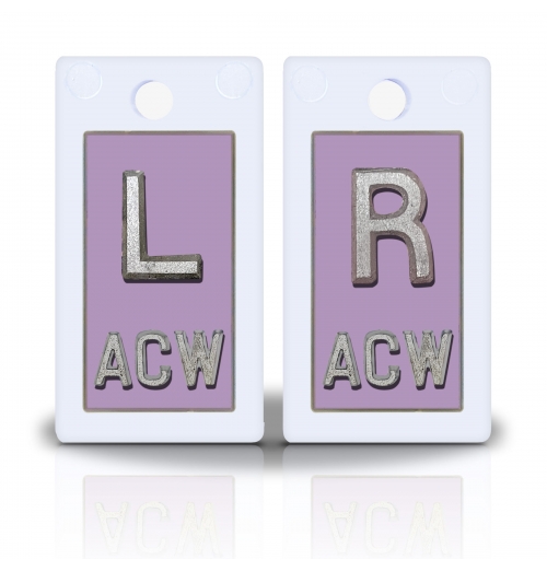 1 5/8" Height Plastic Backing Lead X-Ray Markers, Solid Lilac Color